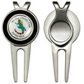 Monza Golf Divot Repair Tool w/ Belt Clip - (Laser Printed Ball Marker)